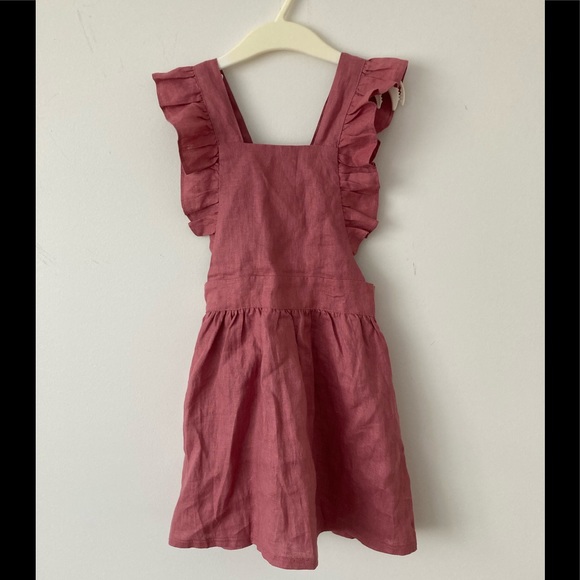 Girls linen pinafore dress - Picture 2 of 4